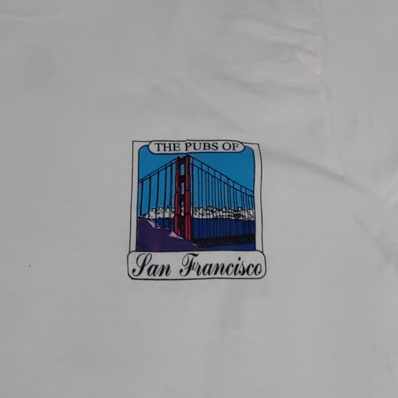 San Francisco Pubs Graphic Tee Shirt Fruit of the Loom Cotton Medium White NWOT - Picture 3 of 10